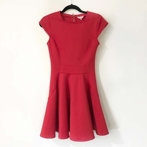 Ted Baker Red Scuba Tezz Skater Dress 1 - Picture 4 of 10